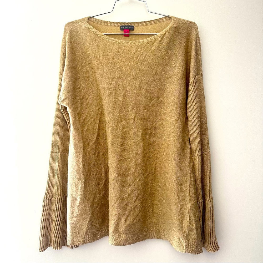 Vince Camuto Gold Long Sleeve Knit Top